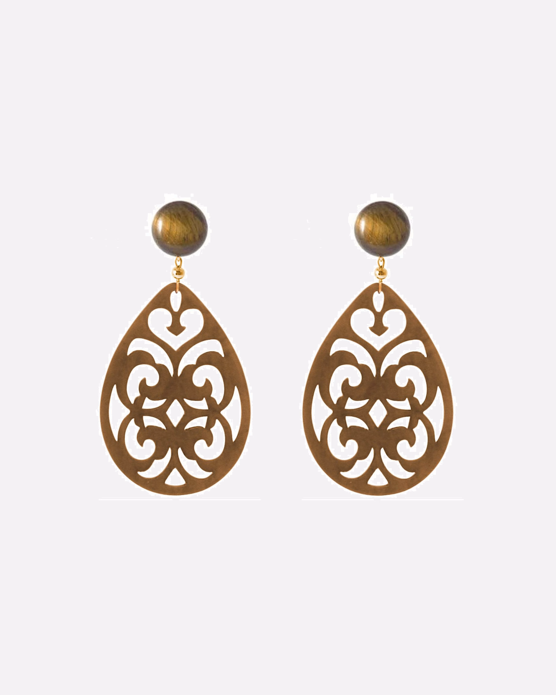 Gemshine earring earrings DROP TIGER EYE