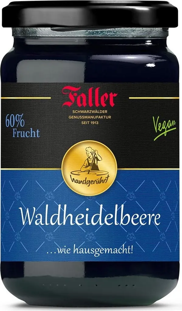 Genießen Sie den Schwarzwald: Faller Waldheidelbeere-Konfitüre extra, 330g
