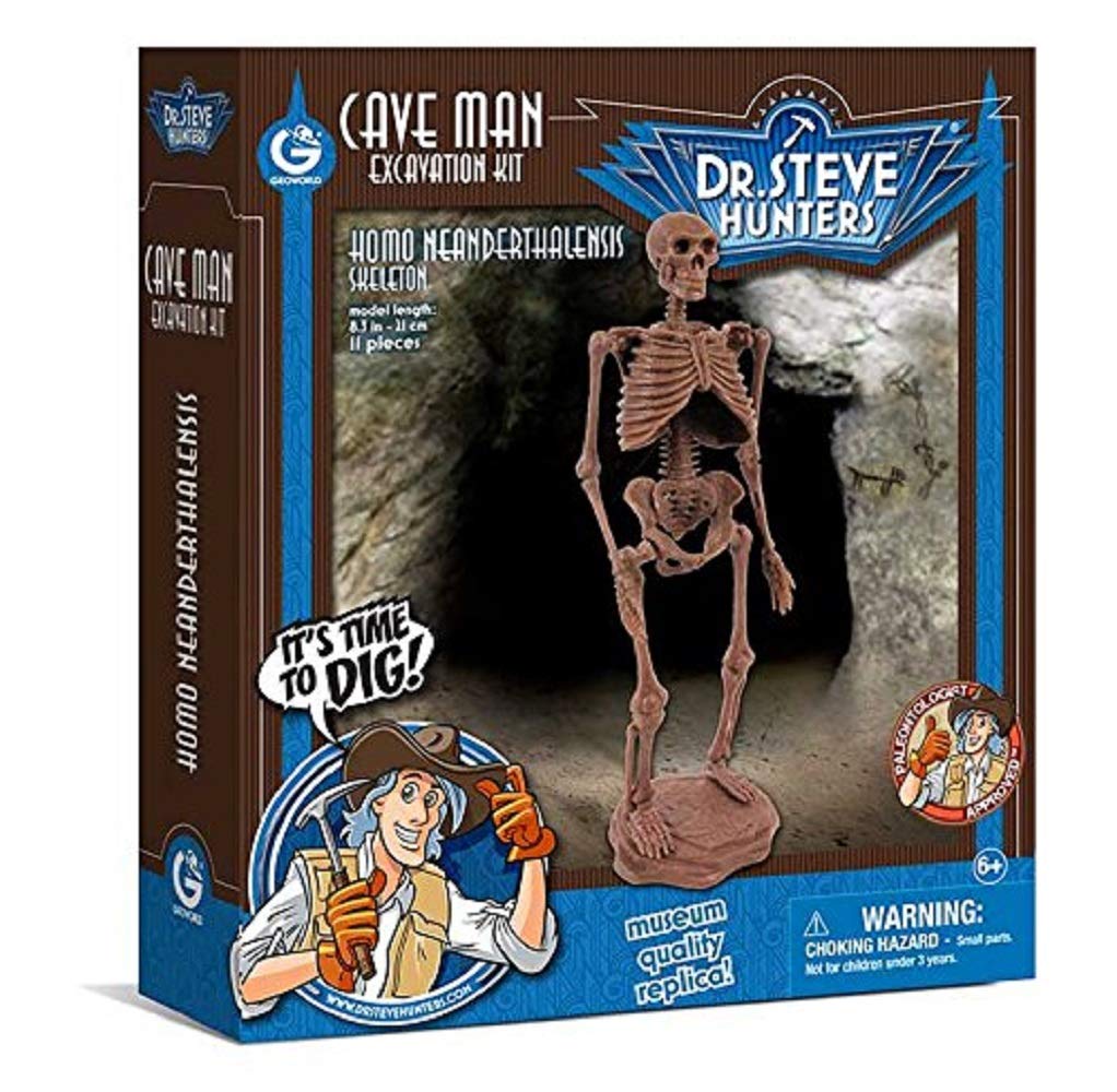 Geoworld 625284 – Dr. Steve Hunters: Dinosaur Excavation Kit – Caveman Skel