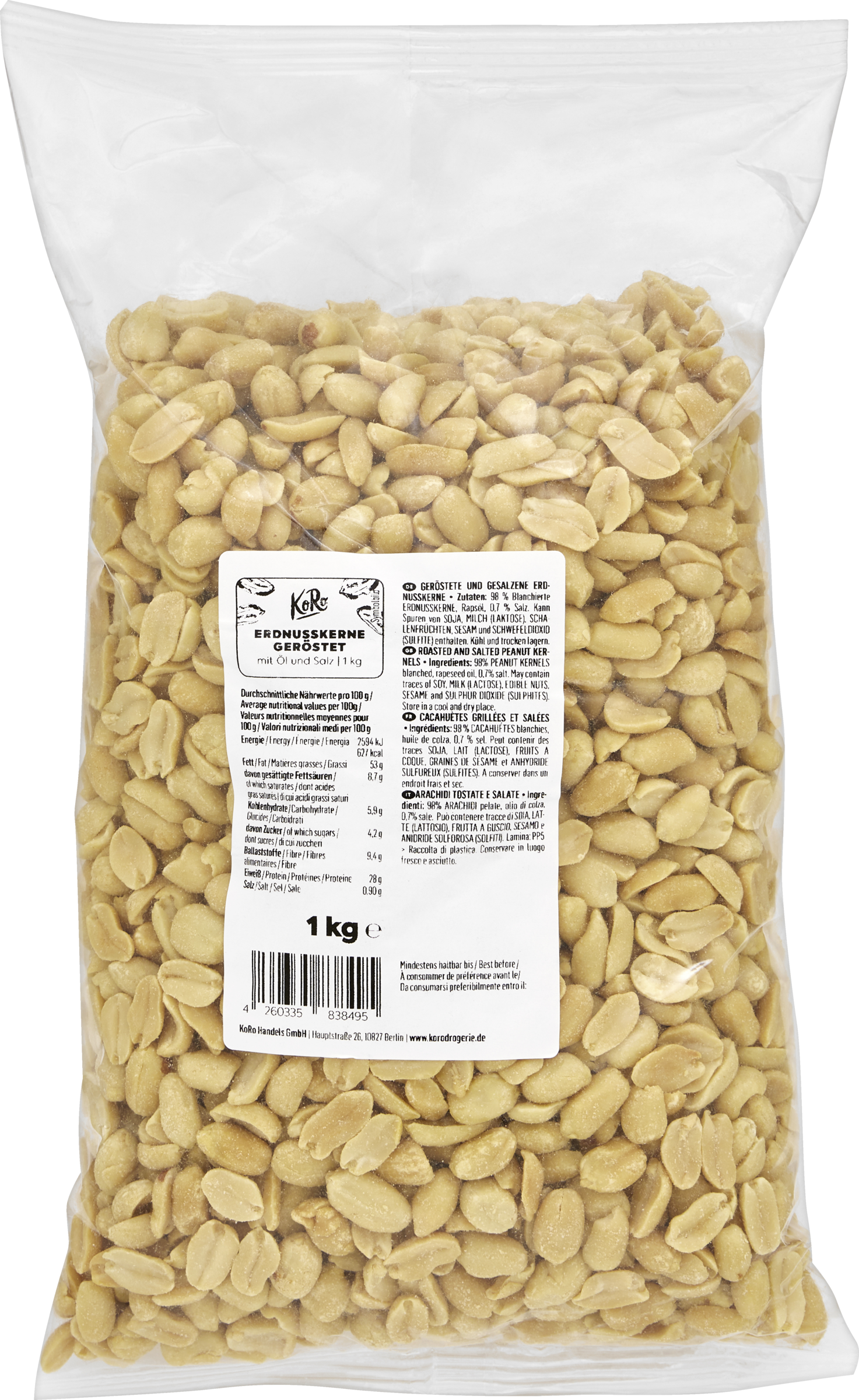 KoRo Roasted peanut kernels with salt and oil