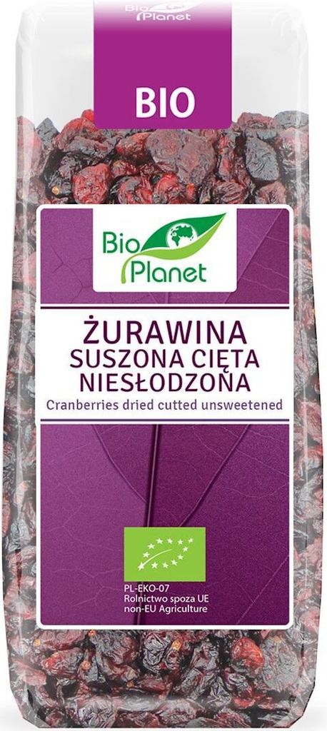 DRIED SLICED CRANBERRIES, UNSWEETENED, 100 g - PLANET