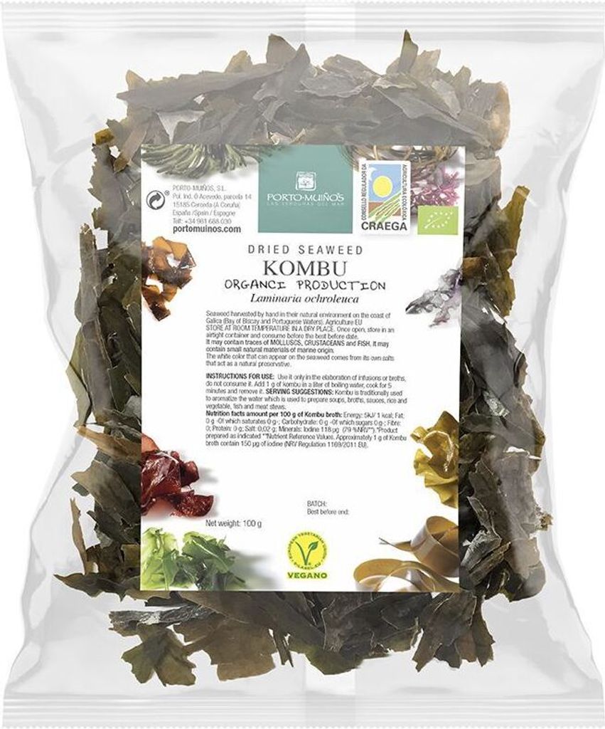 DRIED SEAWEED - KOMBU 100 g (FOIL BAG) - PORTO MUINOS