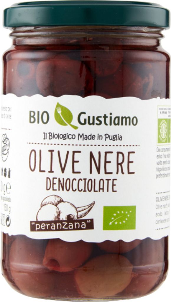 Dried black olives Olive Nere Denocciolate Peranzana 280g -Gustiamo