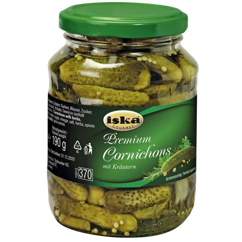 Premium gherkins with herbs