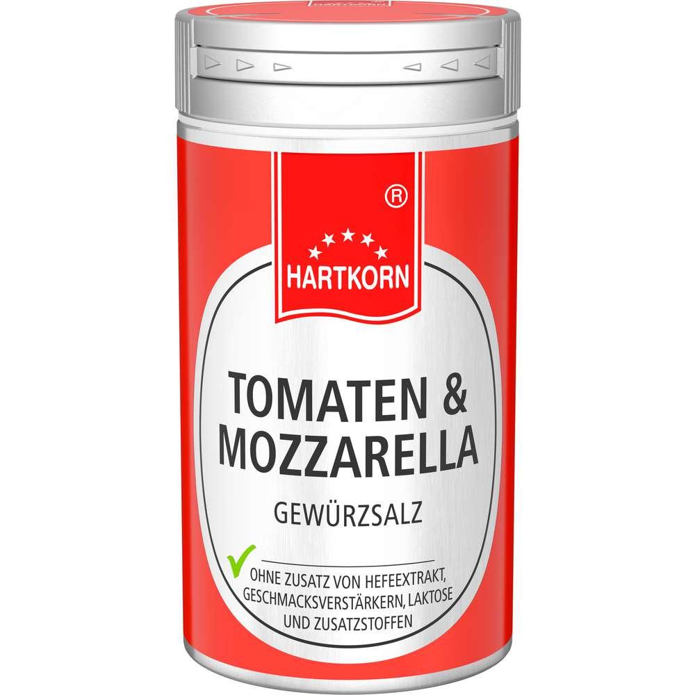 Seasoning salt tomatoes and mozzarella