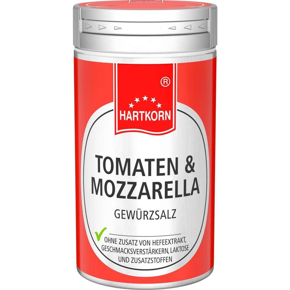 Seasoning salt tomatoes and mozzarella