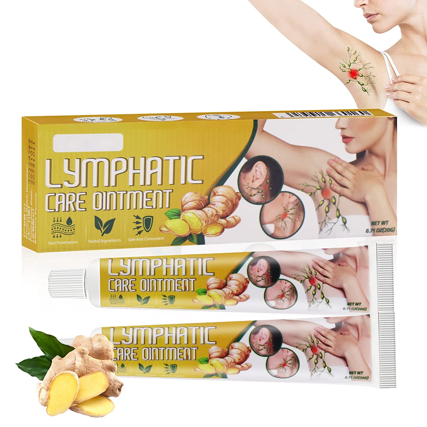 Lymphcare Ginger Ointment, Lymph Care Ginger Ointment, Anti Swelling Detox Ointment, Anti Swelling Body Lymphs Detox Ointment