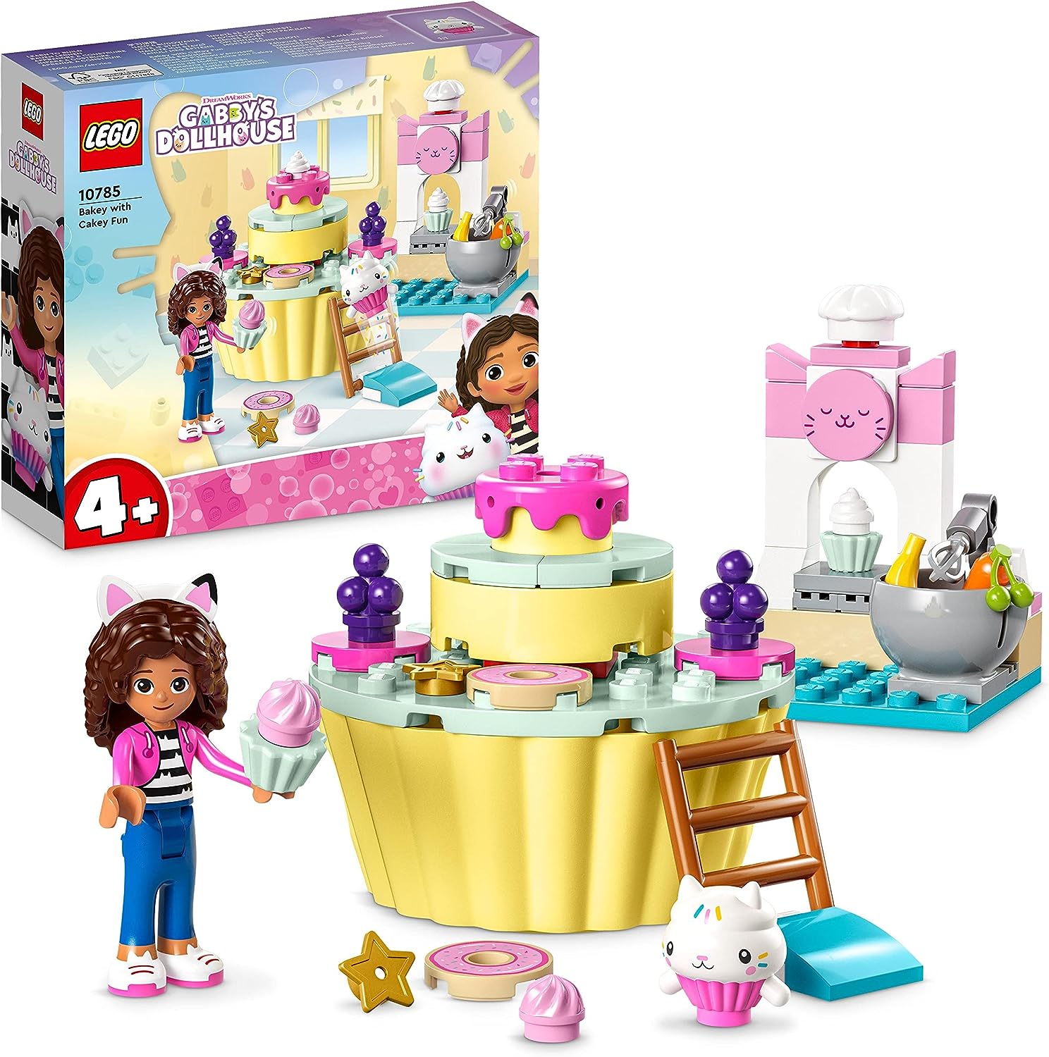LEGO 10785 Gabby\'s Dollhouse Kuchis Bakery Set with Gabby and Kuchi Figures, Dollhouse Kitchen Playset with Cupcake, Toy for Girls and Boys from 4 Years, Birthday Gift Idea