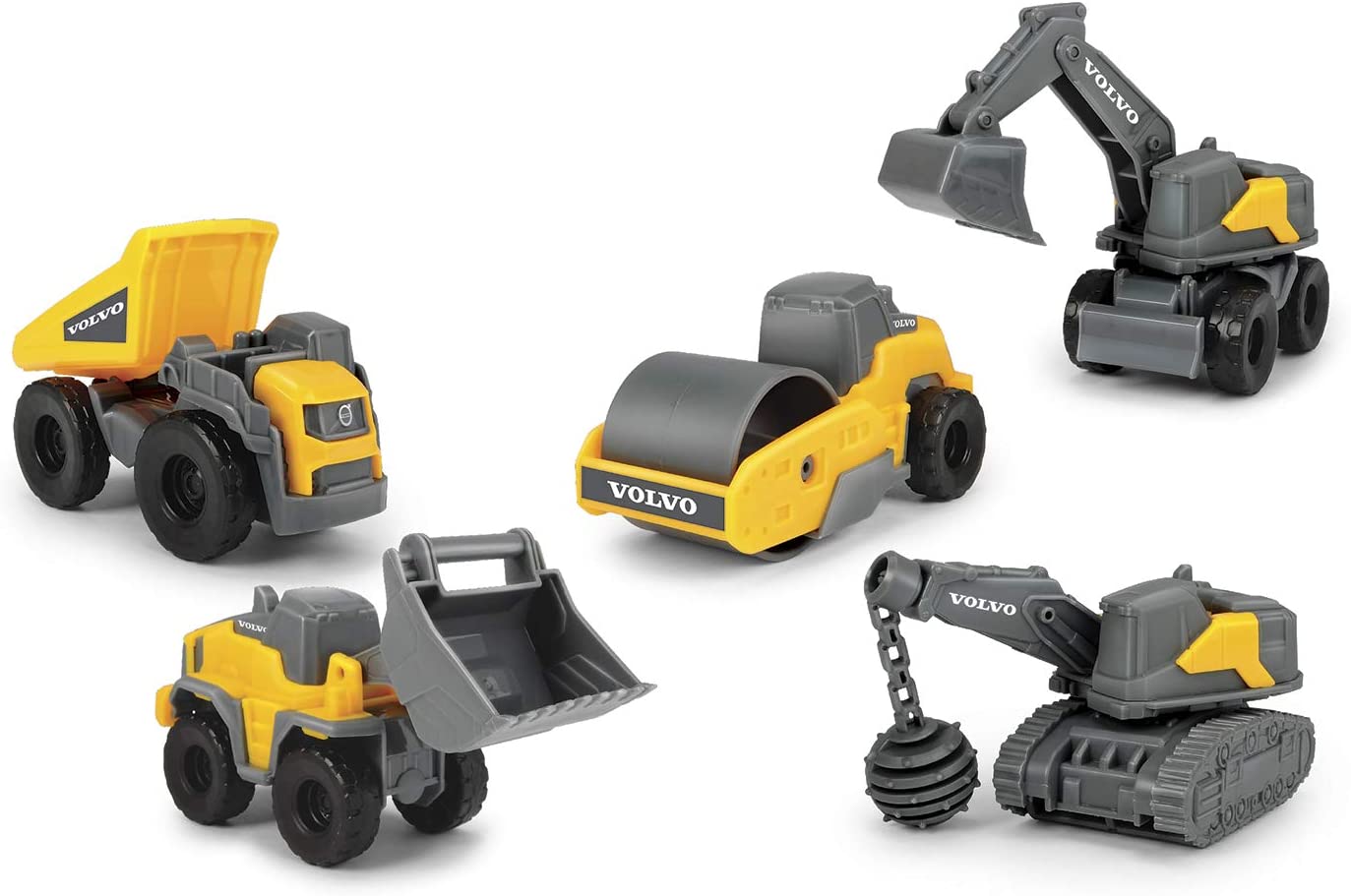 Dickie Toys Volvo Micro Workers 5 Pack Construction Site Digger Set Of 5 Co