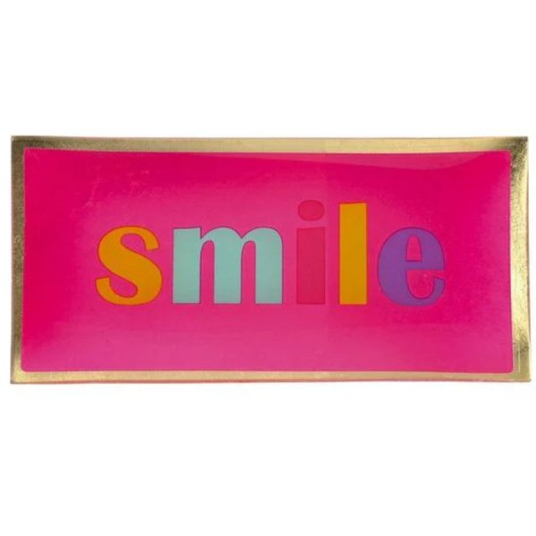 Gift Company glass plate Love Plates Smile Neon Pink