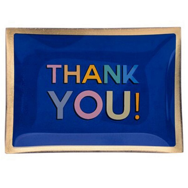 Gift Company Glass Plates Love Plates Thank you Blue (10x