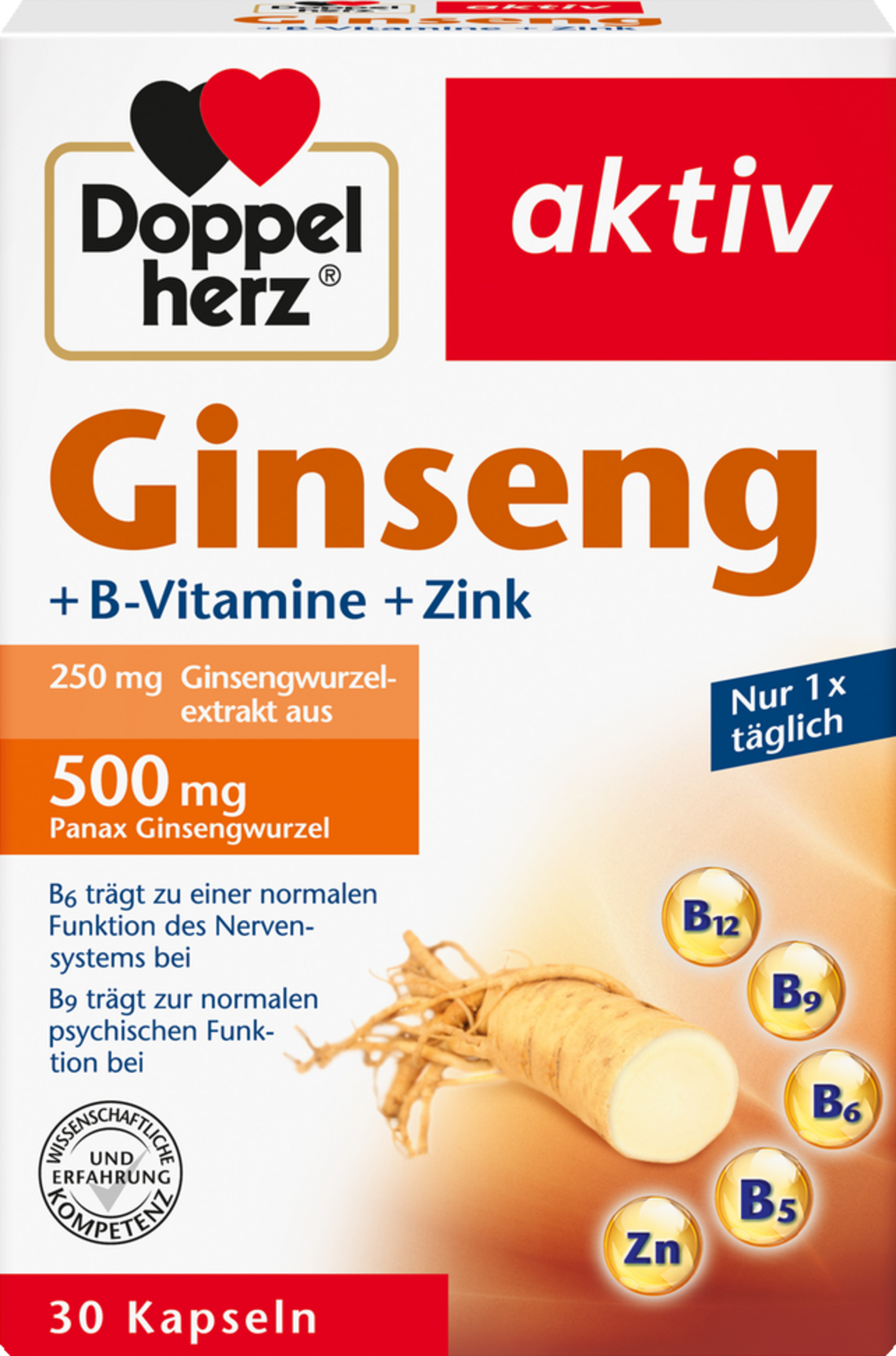 Ginseng + B vitamins + zinc capsules