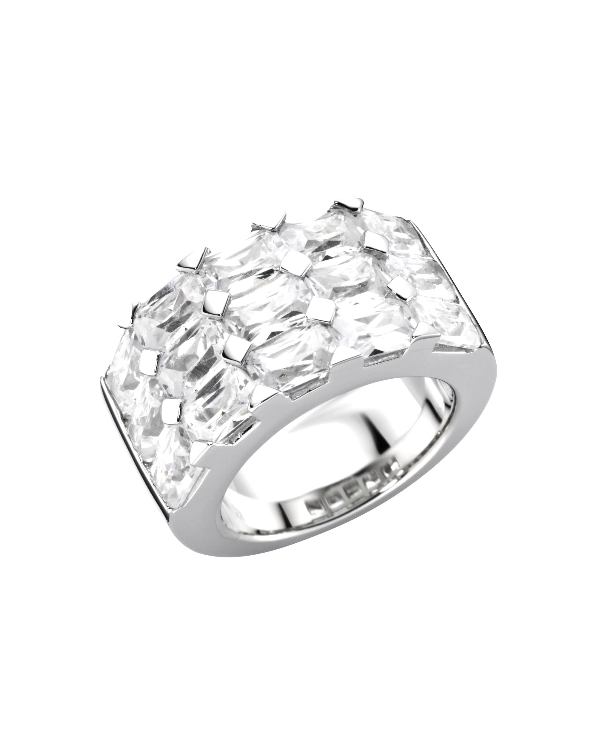 Giorgio Martello Milano Ring Ring with white zirconia, silver 925