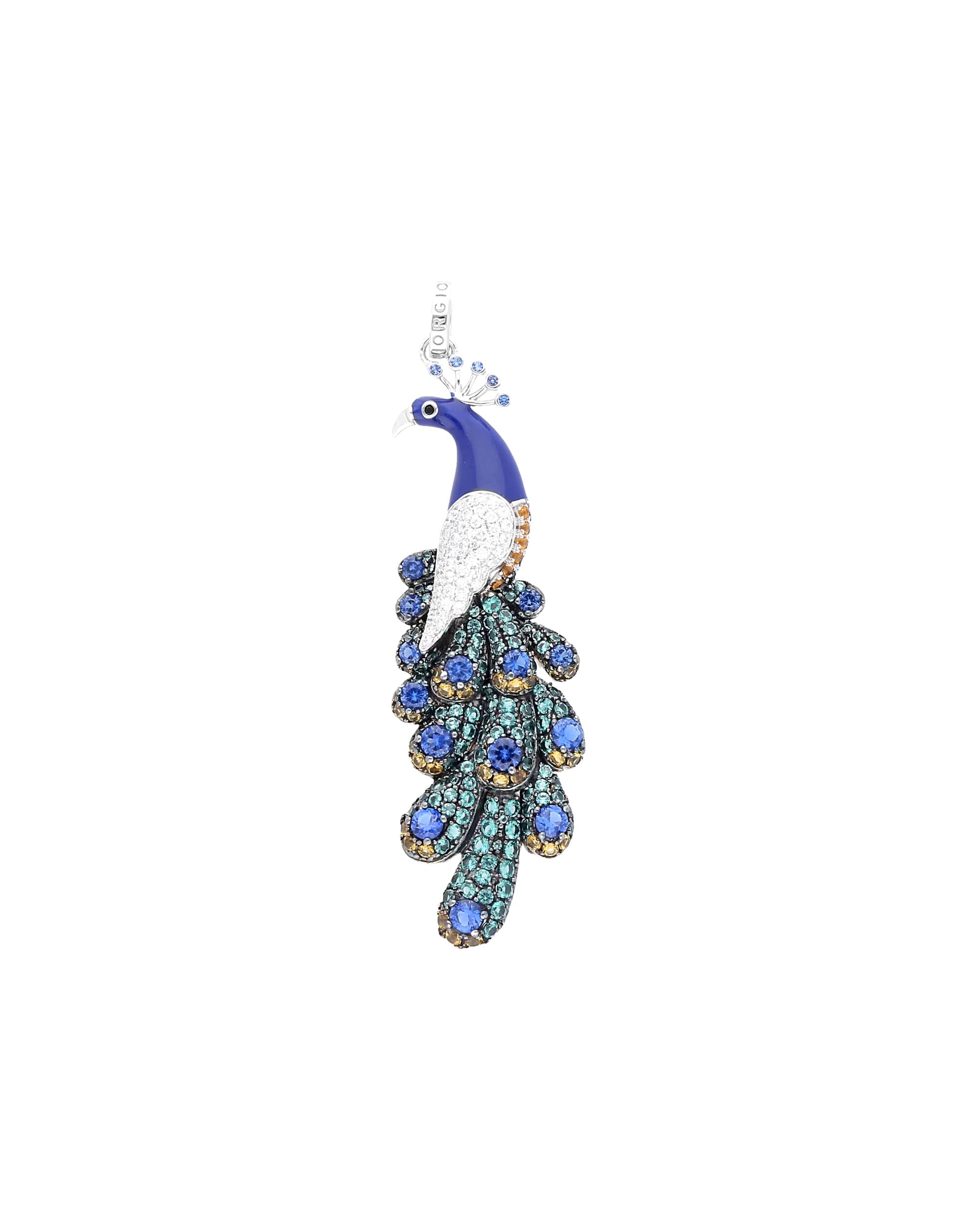 Giorgio Martello Milano jewelry pendant pendant peacock, silver 925