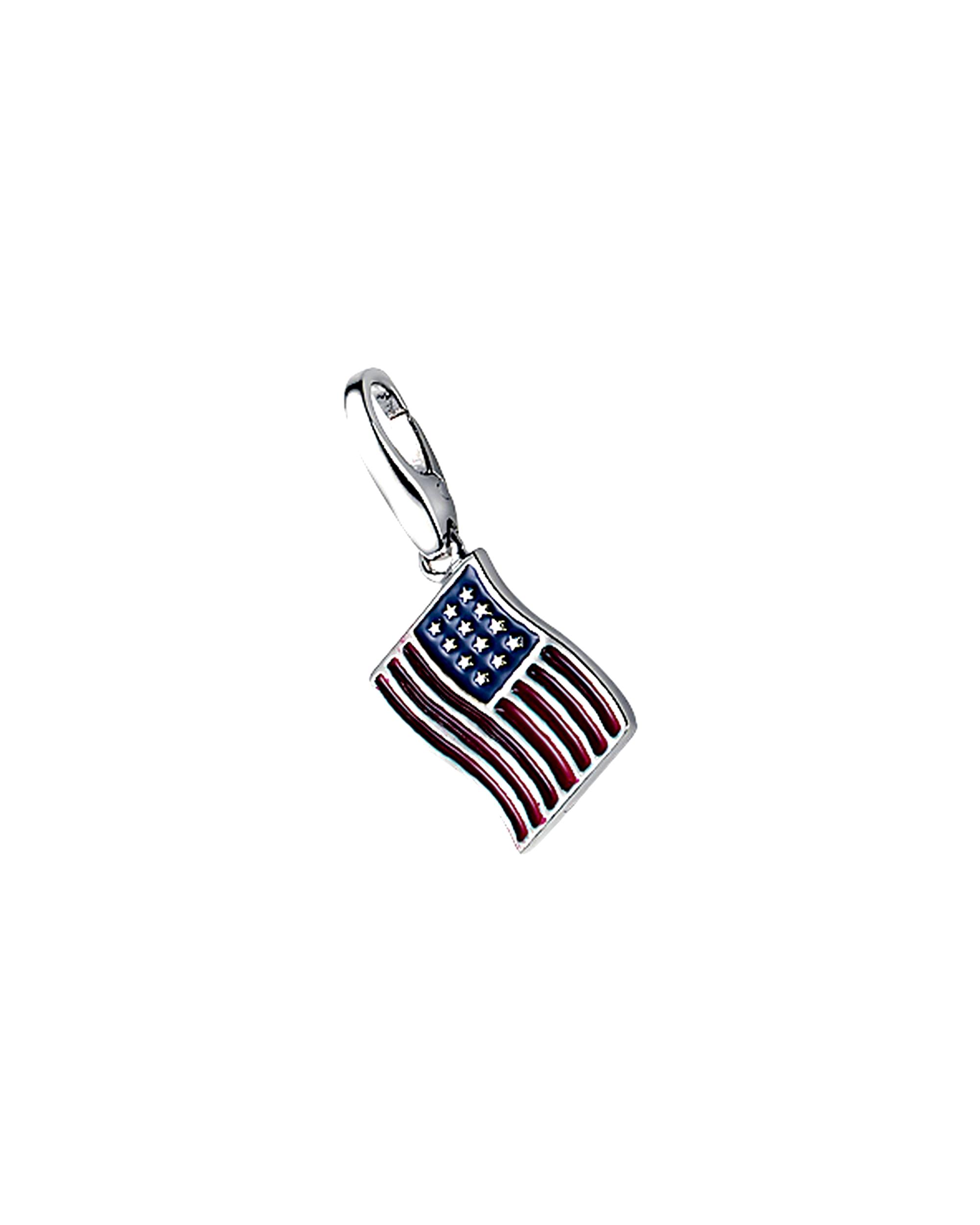 Giorgio Martello Milano jewelry pendant charm USA flag, silver 925