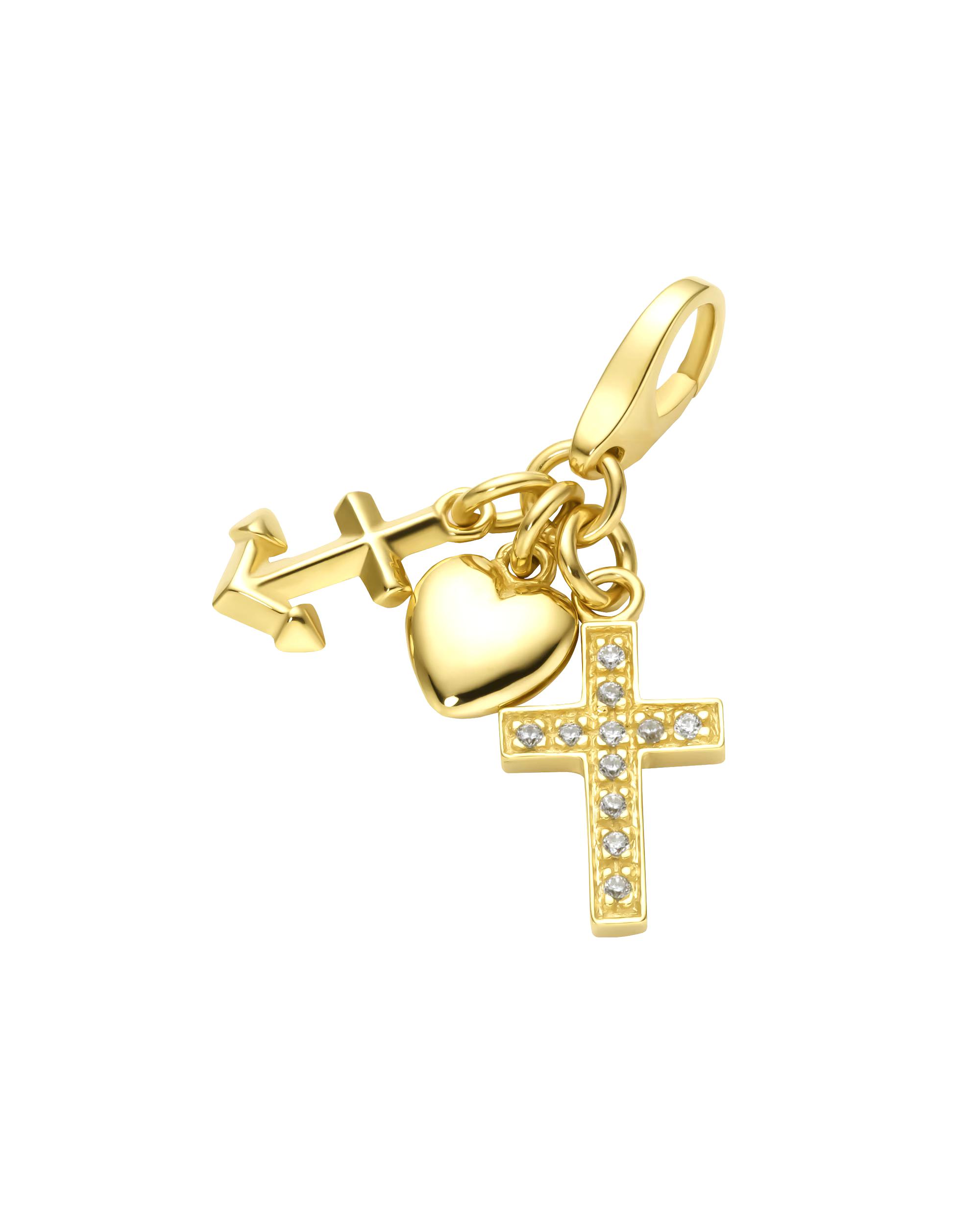 Giorgio Martello Milano jewelry pendant charm faith love hope, gold-plated, silver 925