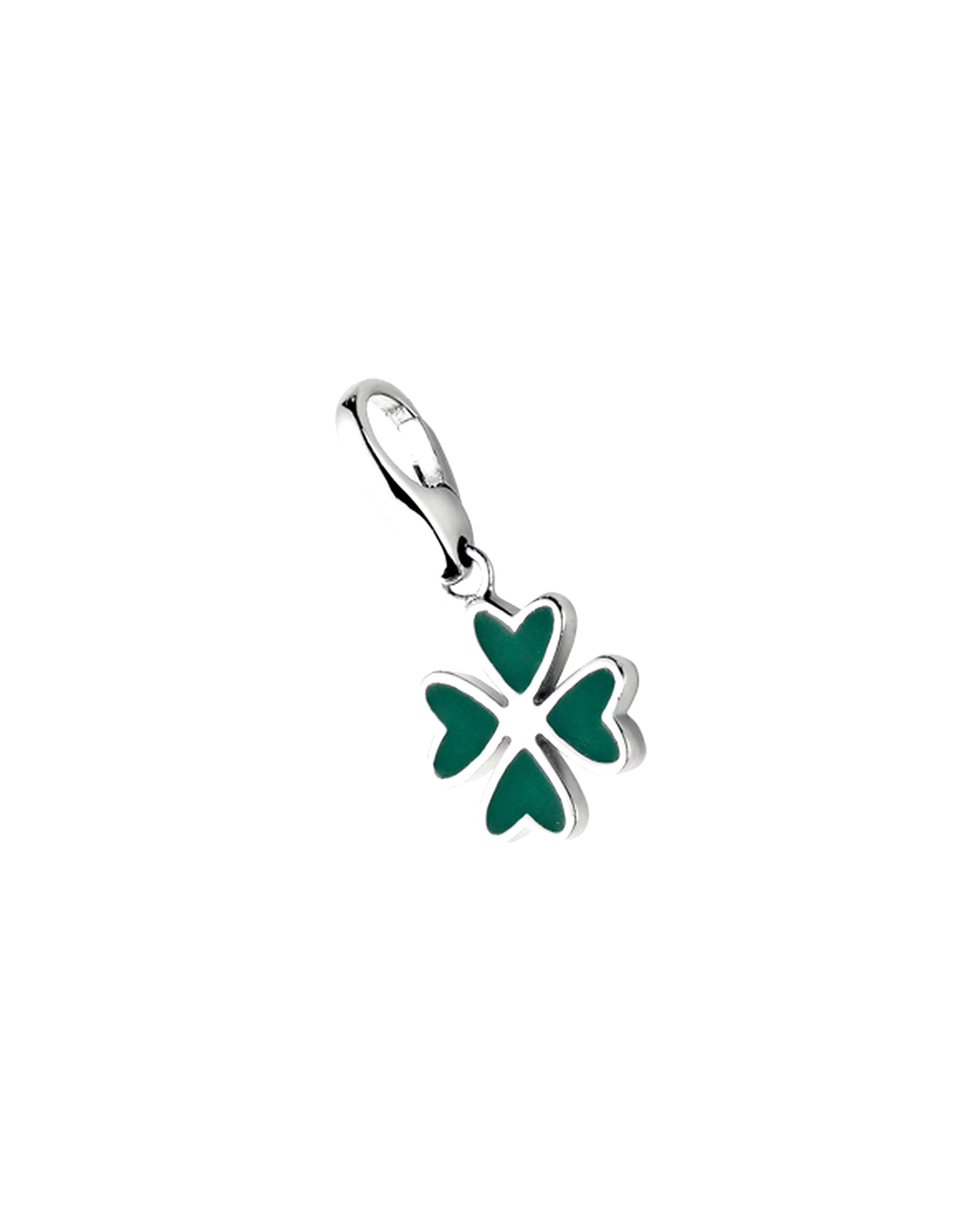 Giorgio Martello Milano jewelry pendant charm green clover, silver 925