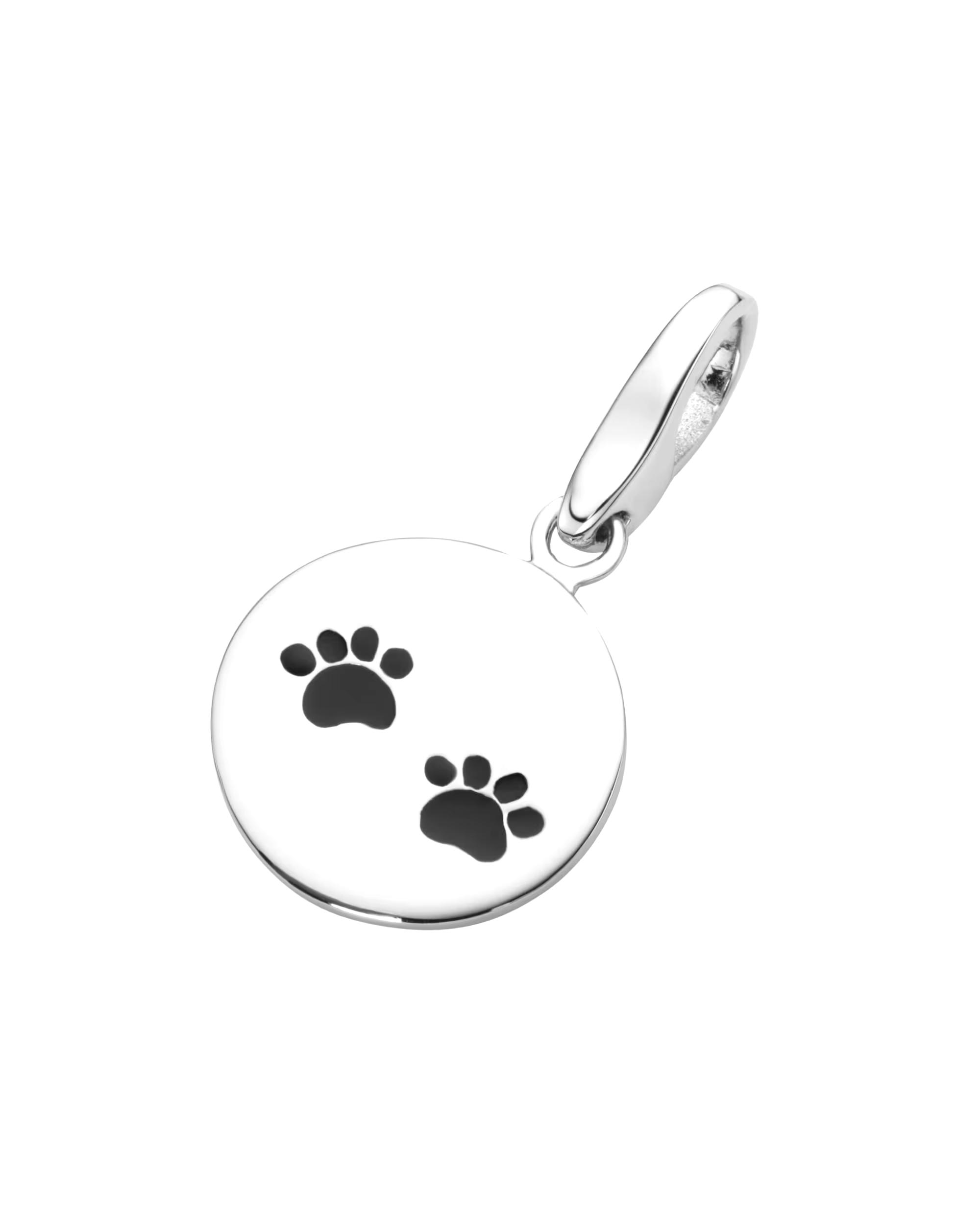 Giorgio Martello Milano jewelry pendant charm round plate with paws, silver 925