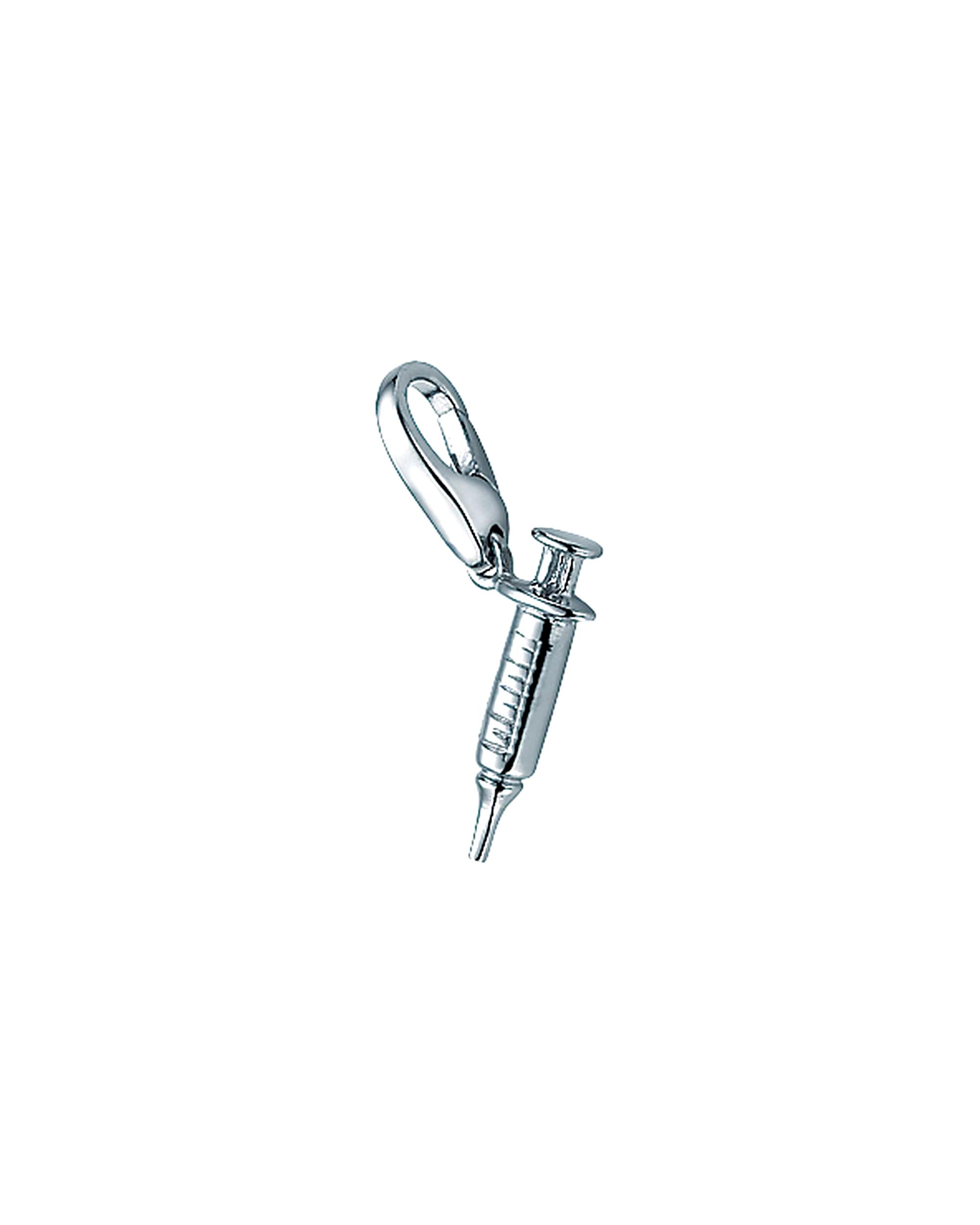 Giorgio Martello Milano jewelry pendant charm syringe, silver 925