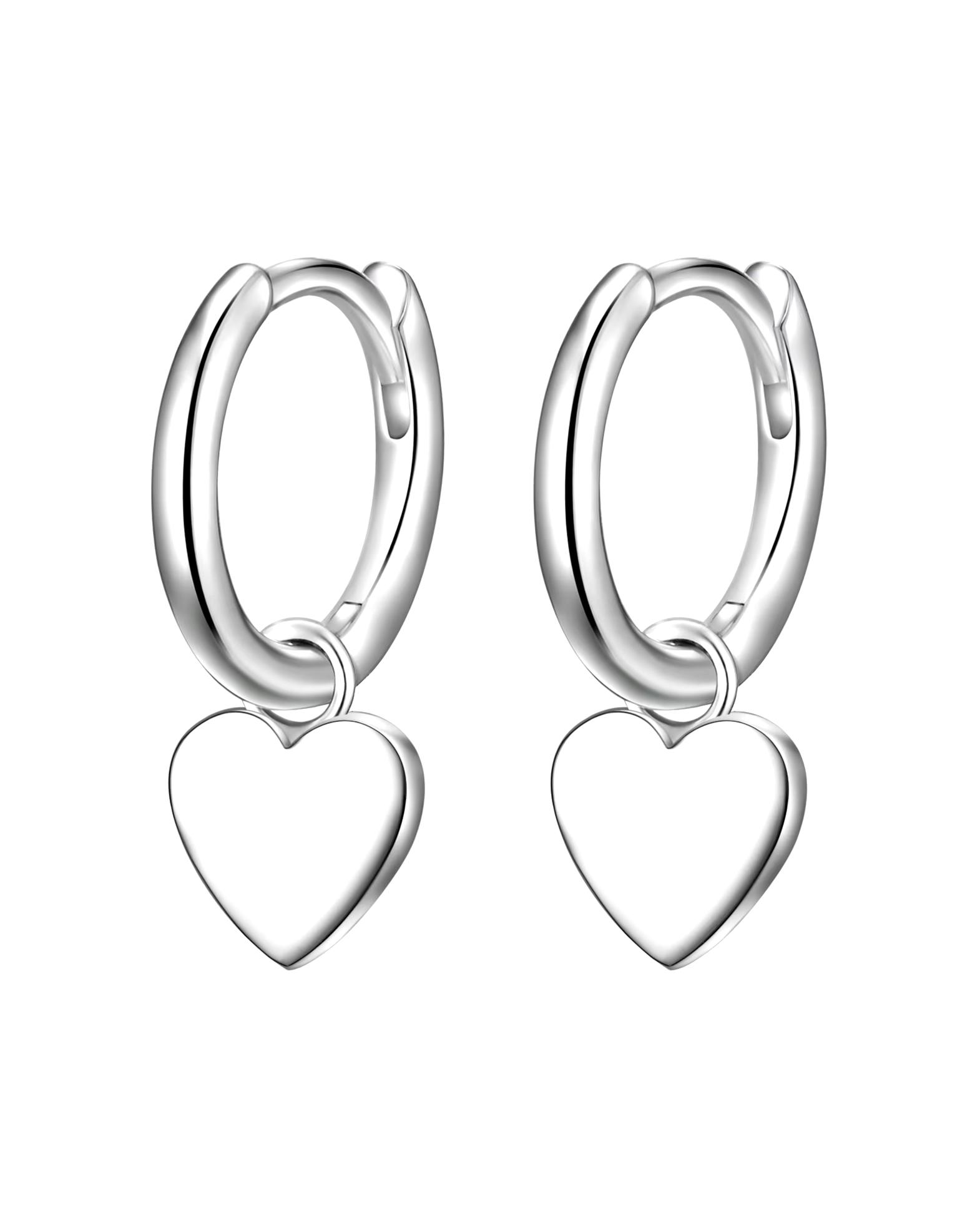 Highlights Munich hoop earrings heart sterling silver in silver