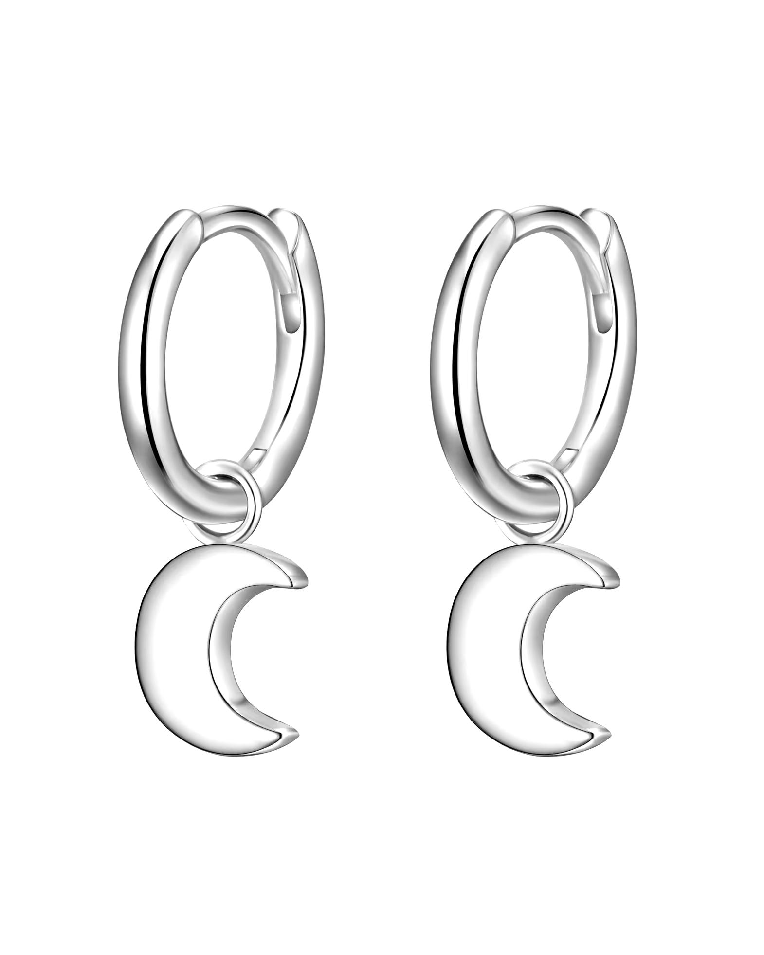 Highlights Munich Creoles Creoles Moon Sterling Silver in Silver