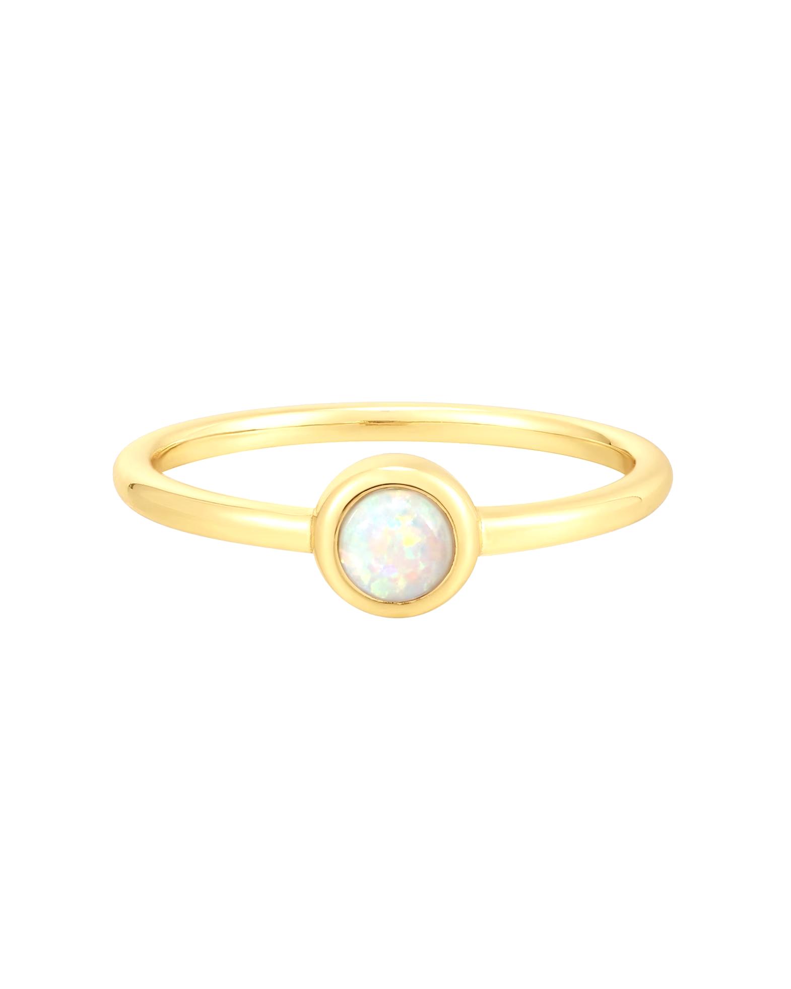 Glanzstücken Munich Ring Ring made of sterling silver in yellow gold with opal (synthetic)