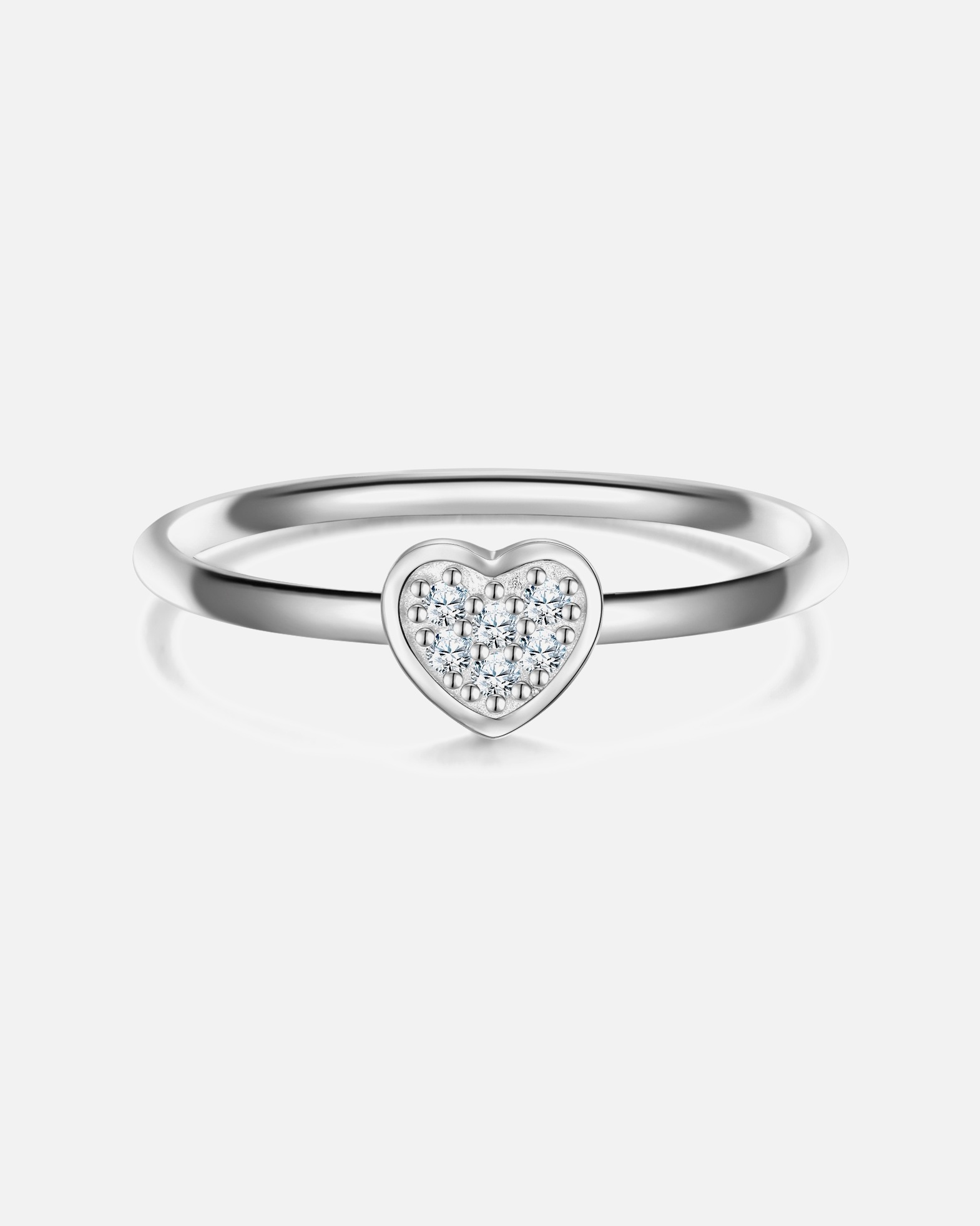 Highlights Munich ring ring heart made of sterling silver in silver with zirconia