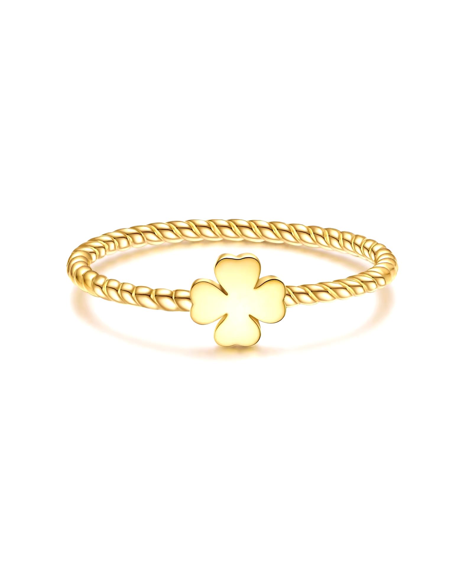 Highlights Munich Ring Cloverleaf Ring made of sterling silver in yellow gold