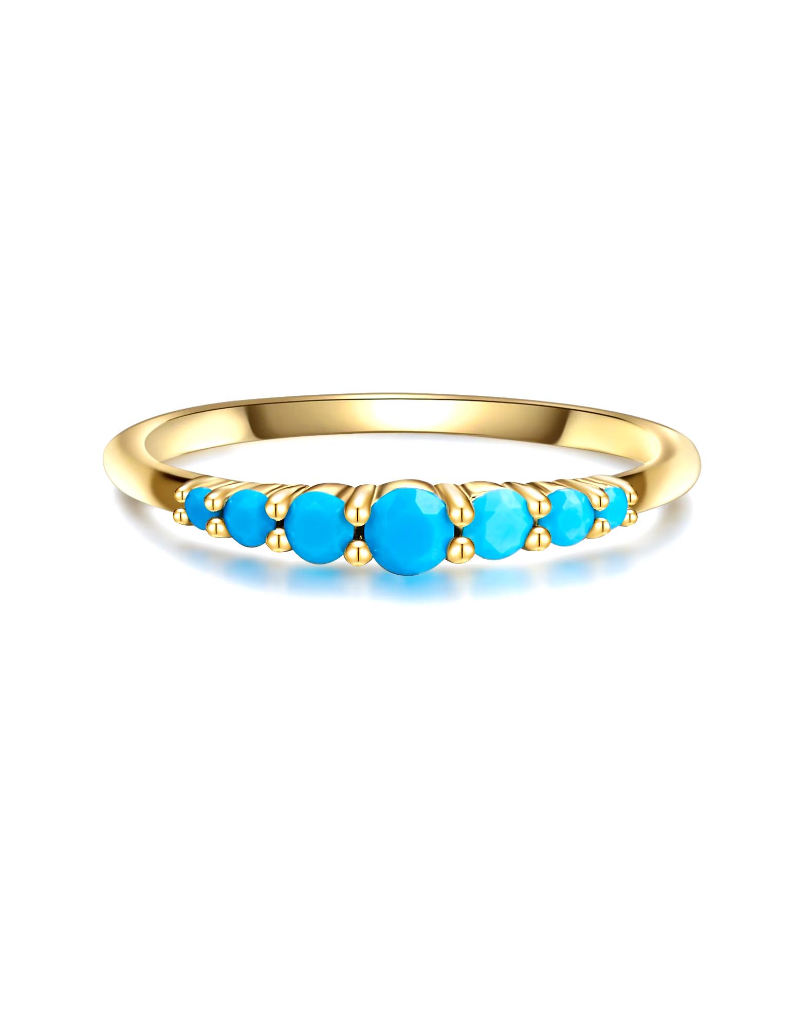 Highlights Munich Ring Ring Sterling Silver Turquoise (rec.) in Yellow Gold