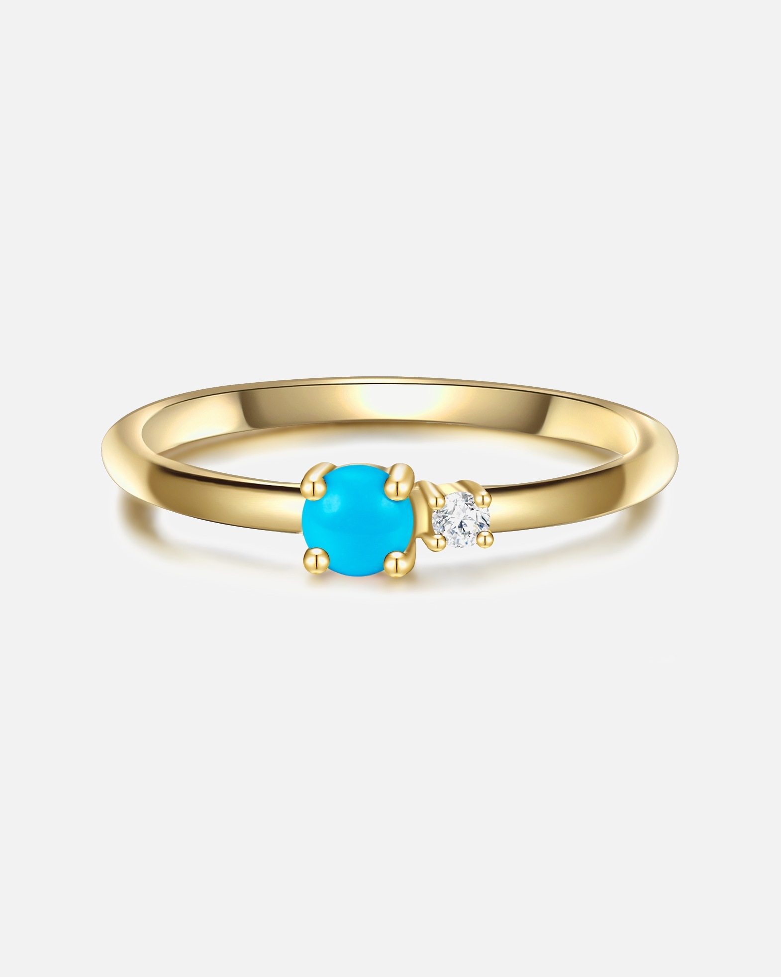 Highlights Munich Ring Ring Sterling Silver Zirconia in Yellow Gold