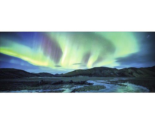 Glass picture Northern lights 50x125 cm