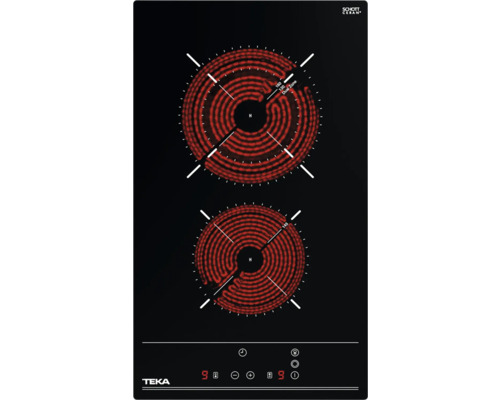 Glass ceramic hob with facet cut TEKA 30 x 51 mm 2 cooking zones TZC32320BKTTC