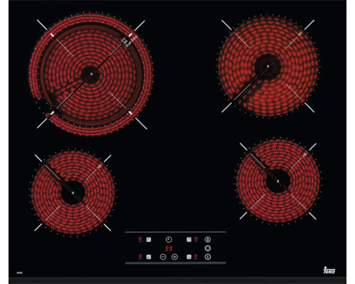 Glass ceramic hob with facet cut TEKA 60 x 51 mm 4 cooking zones TR6420