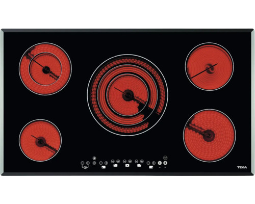 Glass ceramic hob with facet cut TEKA 900 x 510 cm 5 cooking zones TR951