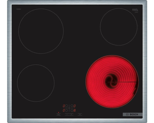 Glass ceramic hob with frame Bosch 58.3 x 51.6 cm 4 cooking zones PKE645BA2E