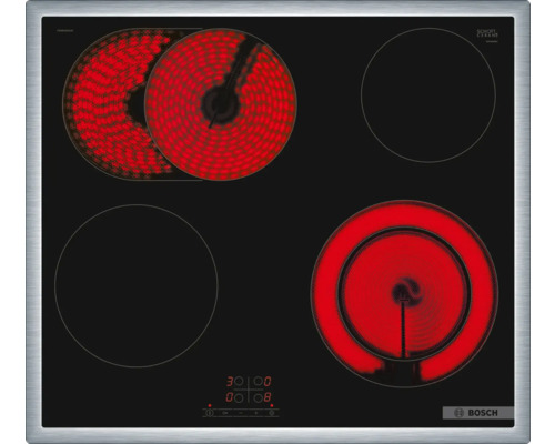 Glass ceramic hob with frame Bosch 58.3 x 51.7 cm 4 cooking zones PKN645BA2E