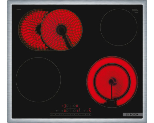 Glass ceramic hob with frame Bosch 58.3 x 51.8 cm 4 cooking zones PKN645FP2E
