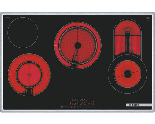 Glass ceramic hob with frame Bosch 79.5 x 51.7 cm 1 cooking zones PKC845FP1D