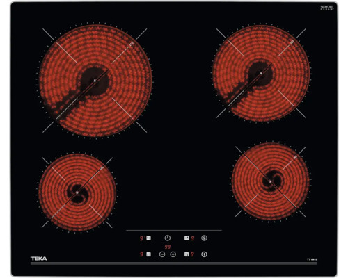 Glass ceramic hob with frame TEKA 60.5 x 51.5 cm 4 cooking zones TT6415