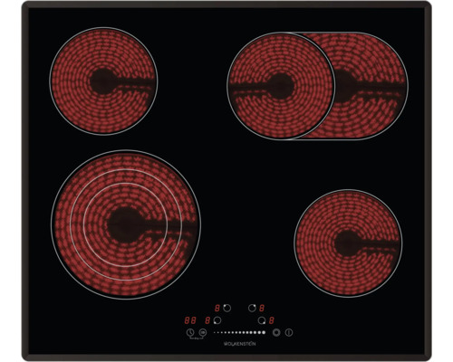 Glass ceramic hob with frame Wolkenstein 59.2 x 52.2 cm 4 cooking zones WEB-C4-3KBG