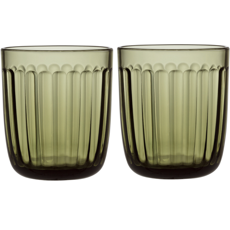 Glass – 260 ml - Moss Green - 2 pieces of Raami glasses Iittala