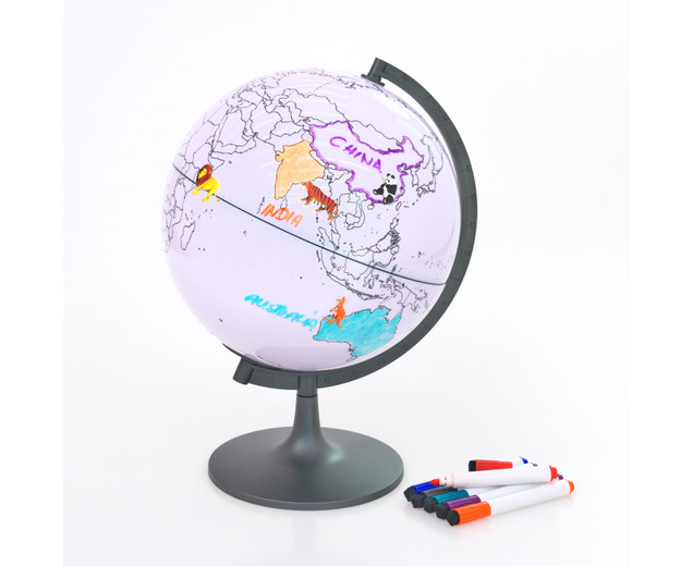 Writeable Globe Only Borders