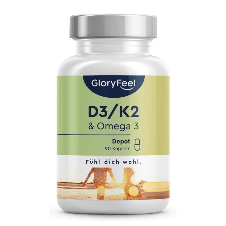 gloryfeel® Vitamin D3 5.000 I.E. K2 & Omega 3 Kapseln