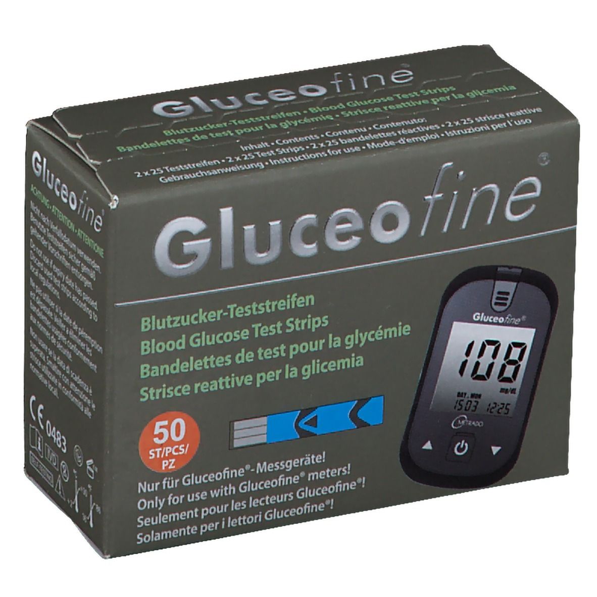 Gluceofine® blood sugar test strips