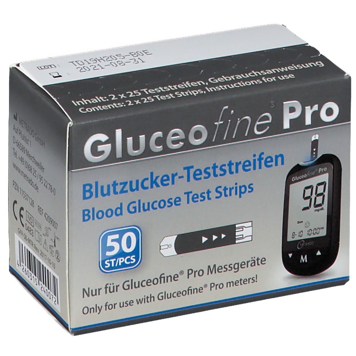 GLUCEOFINE® per blood sugar test stripes