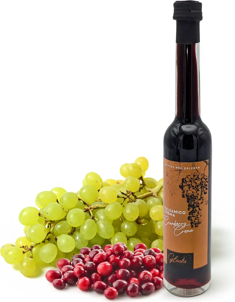 Happy Moments - Cranberry Crema - 100ml Balsamic Crema Fruit Vinegar Preparation with 3% Acidity, for Dressings, Marinades & Desserts - Balsamic Vinegar from Germany, Delicatessen Gift Idea