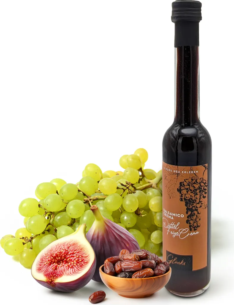 Moments of Happiness - Date Fig Cream - 100ml Balsamic Cream Fruit Vinegar Preparation with 3% Acidity, for Dressings, Marinades & Desserts - Balsamic Vinegar from Germany, Delicatessen Gift Idea