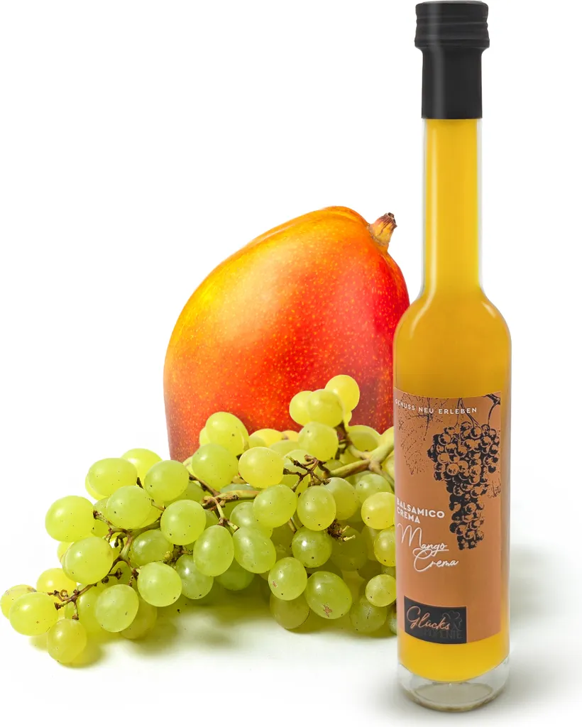 Happy Moments - Mango Crema Balsamic Vinegar – 100ml fruit vinegar preparation with 3% acidity, perfect for dressings, marinades & desserts – creamy vinegar from Germany, gourmet gift idea