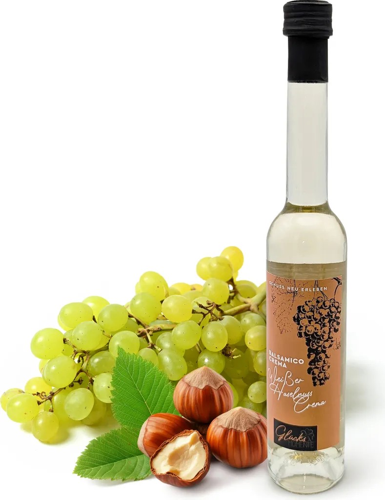Happy Moments - White Hazelnut Cream - 100ml Balsamic Cream Vinegar Preparation with 3% Acidity, for Dressings, Marinades & Desserts - Balsamic Vinegar from Germany, Delicatessen Gift Idea