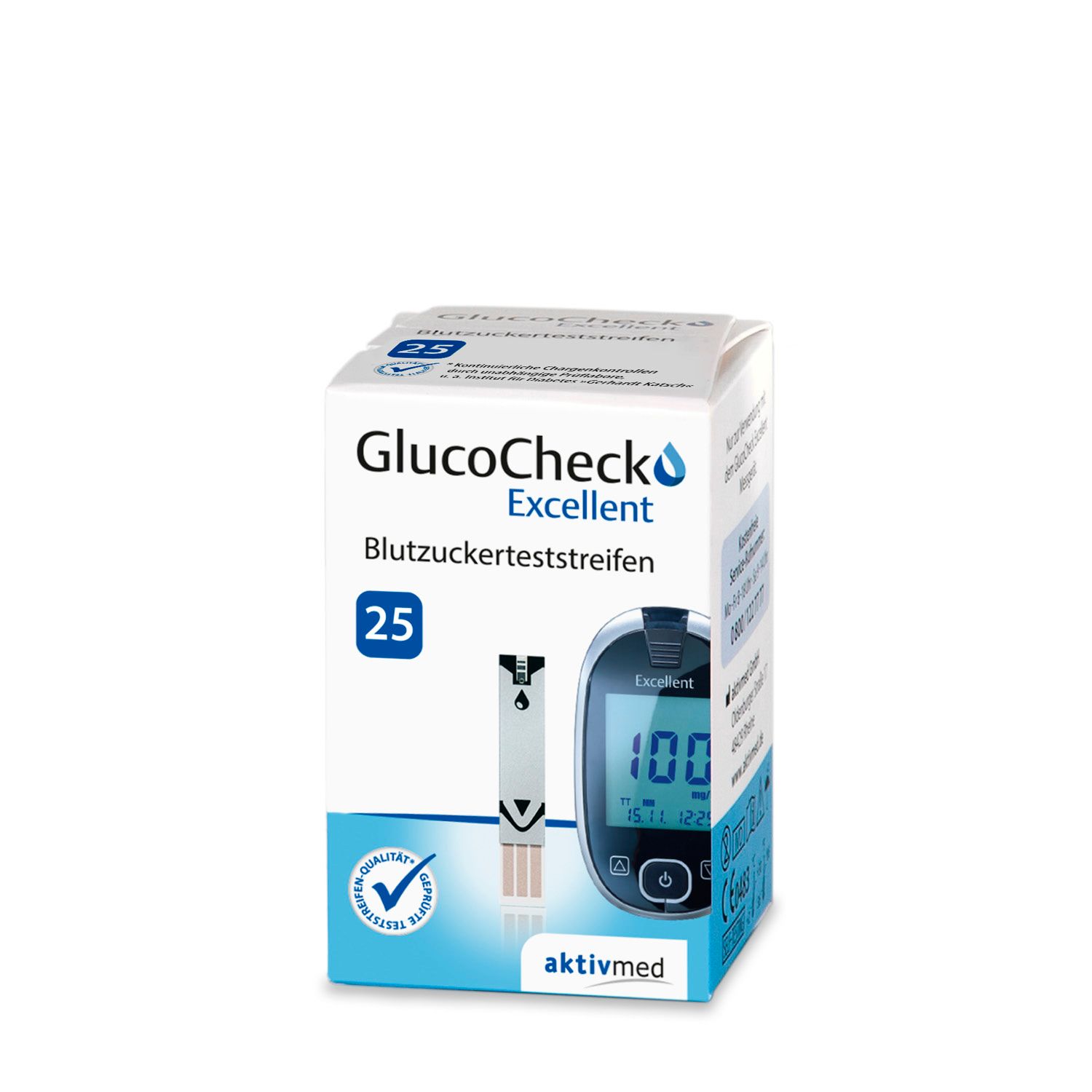 Glucocheck excellent test strips (25 pieces) for diabetes control